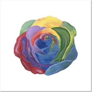 Rainbow Rose Posters and Art